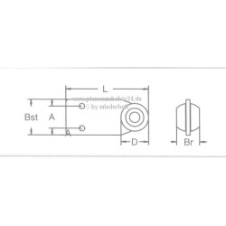Vorhangrolle mit Gleitlager und Schlitz für Schmitz-Auflieger s _ 5 mm 